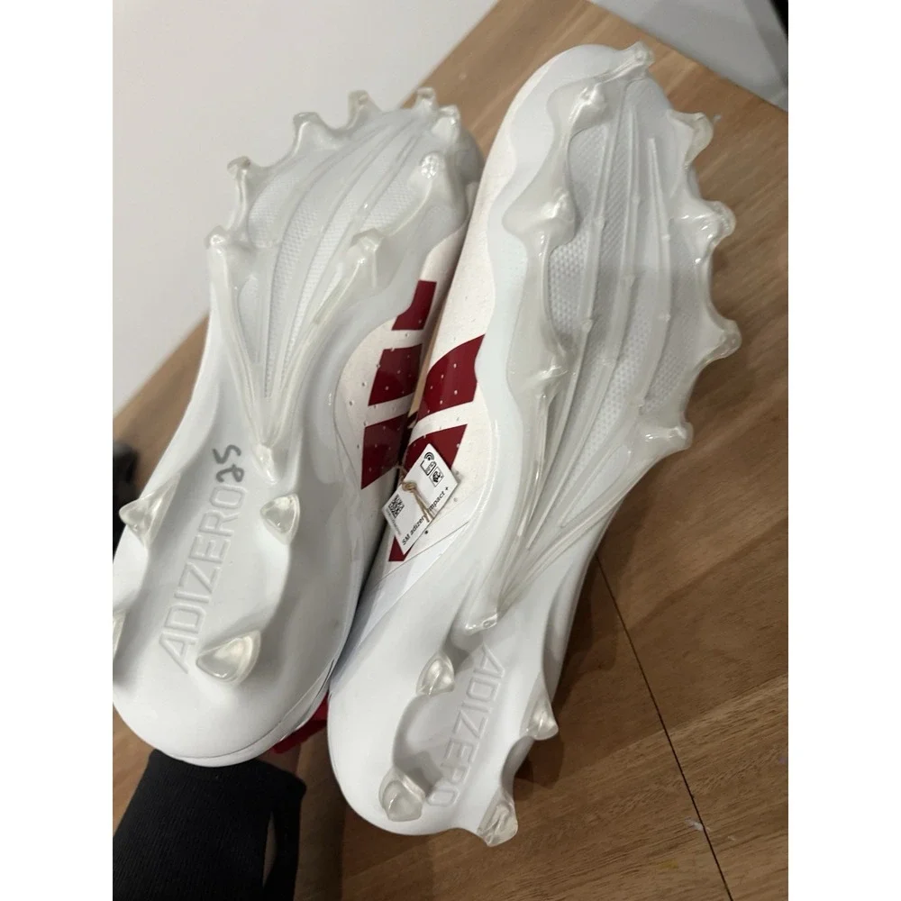 Adidas Adizero Impact+ Football Cleats‎ White Red Men's Size 15 Molded Stud New